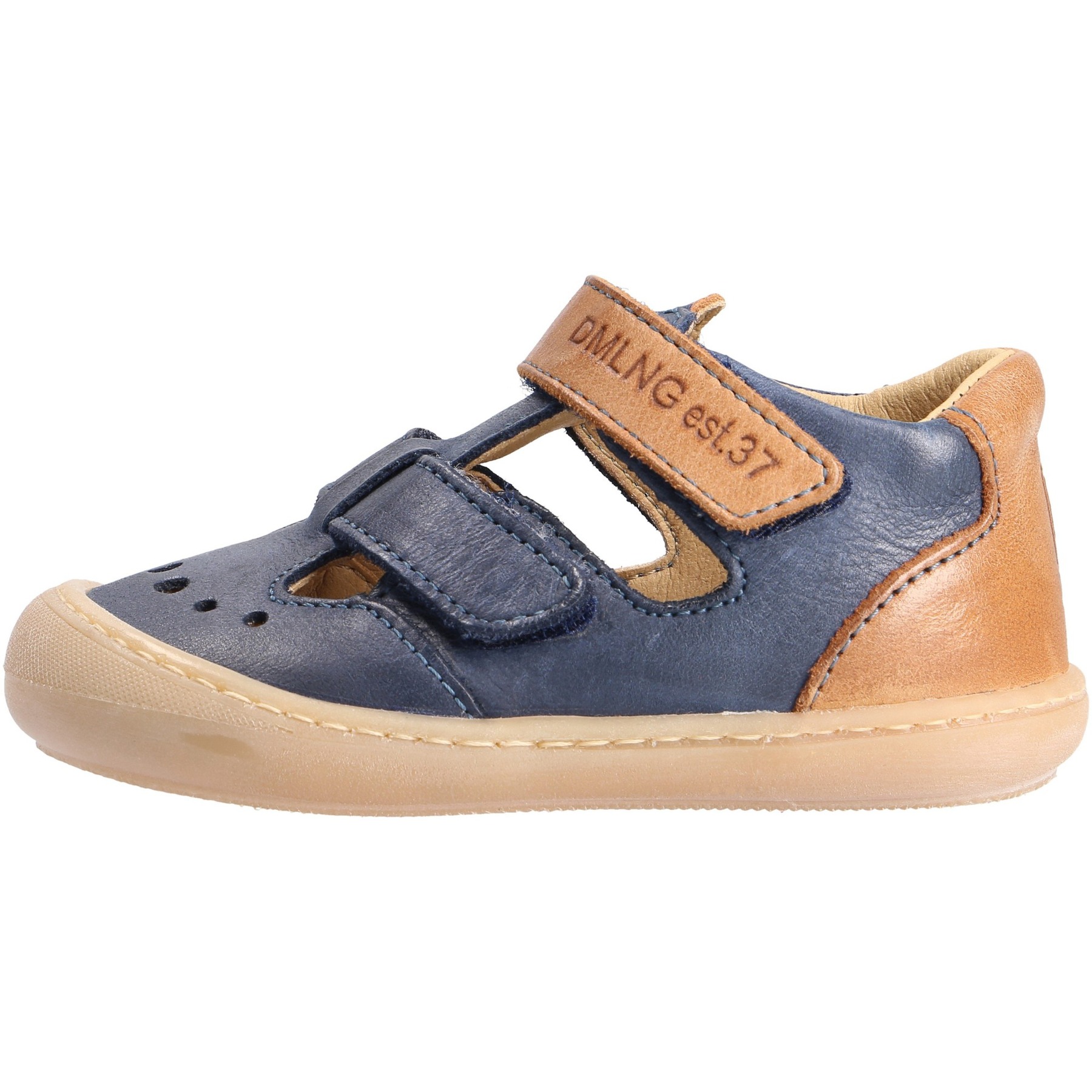 blaue lauflernschuhe seitenansicht links