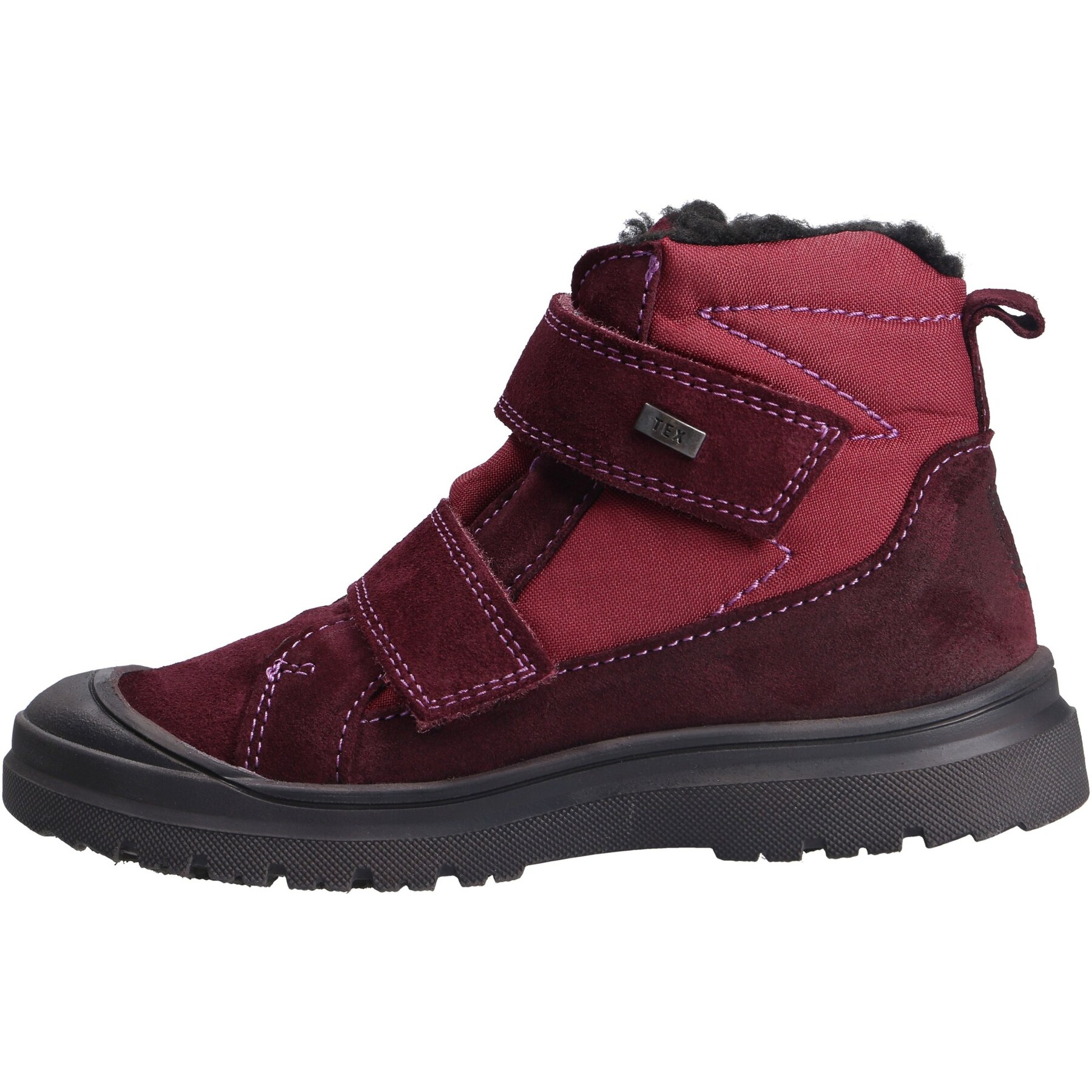 rote stiefeletten seitenansicht links