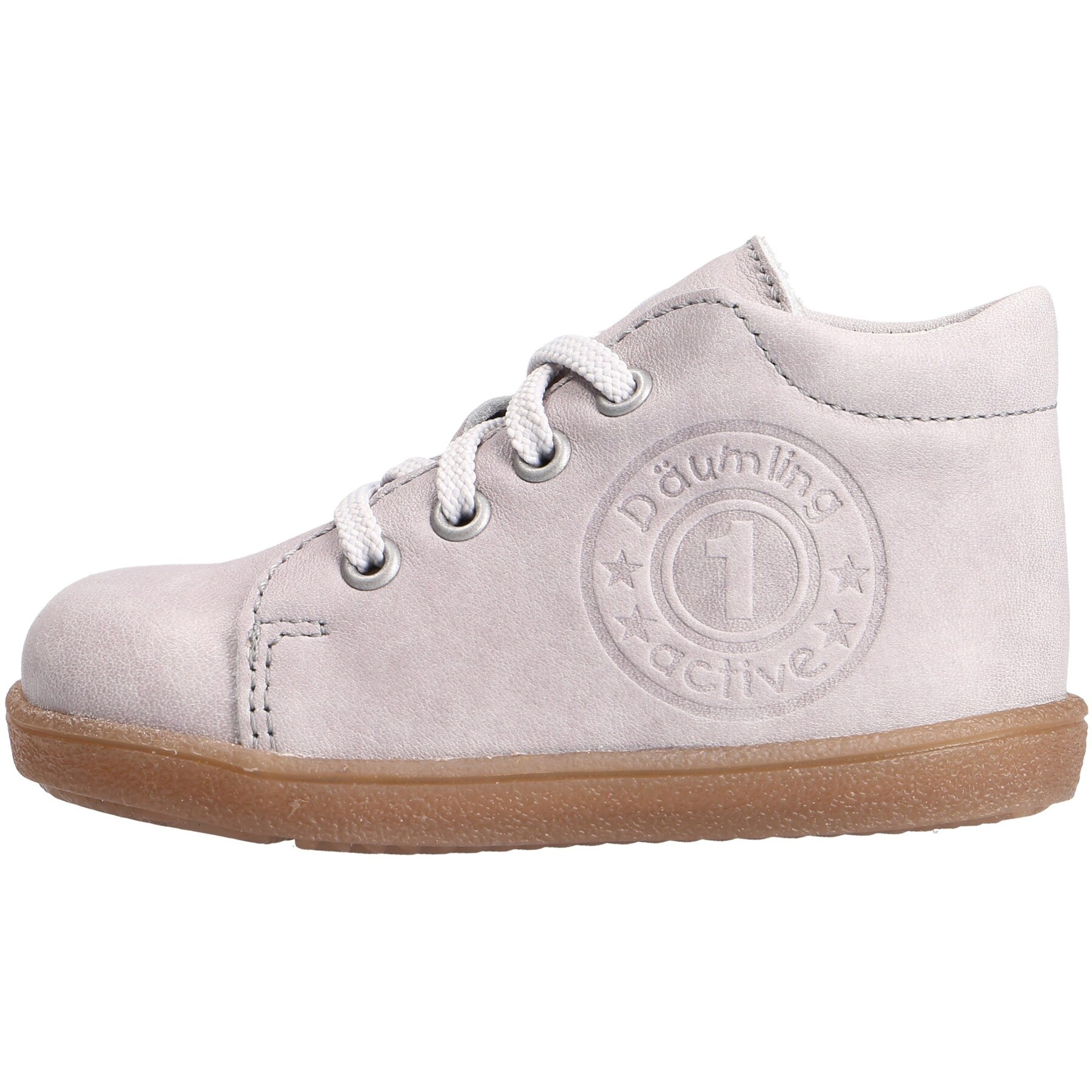 graue lauflernschuhe seitenansicht links