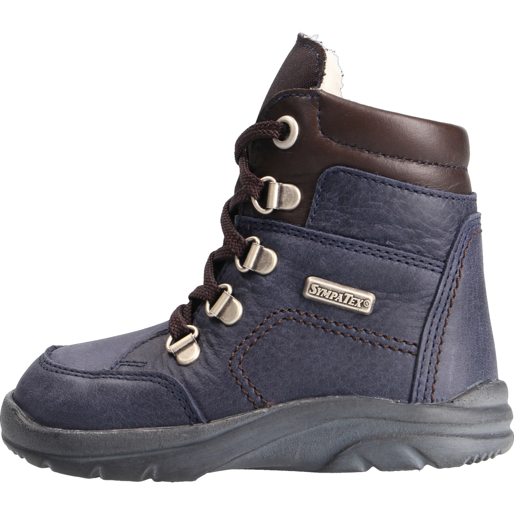 blaue stiefeletten seitenansicht links