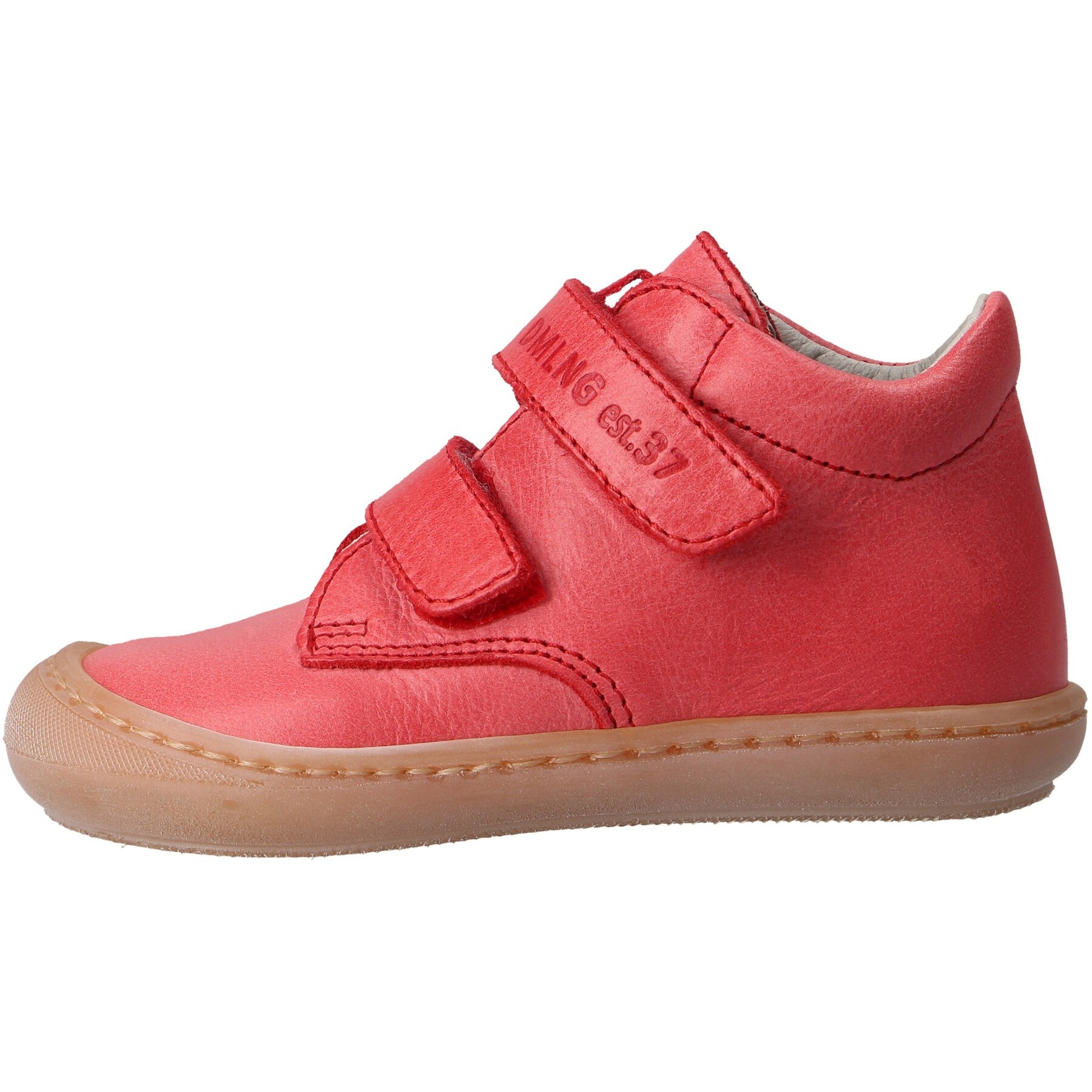 rote lauflernschuhe seitenansicht links