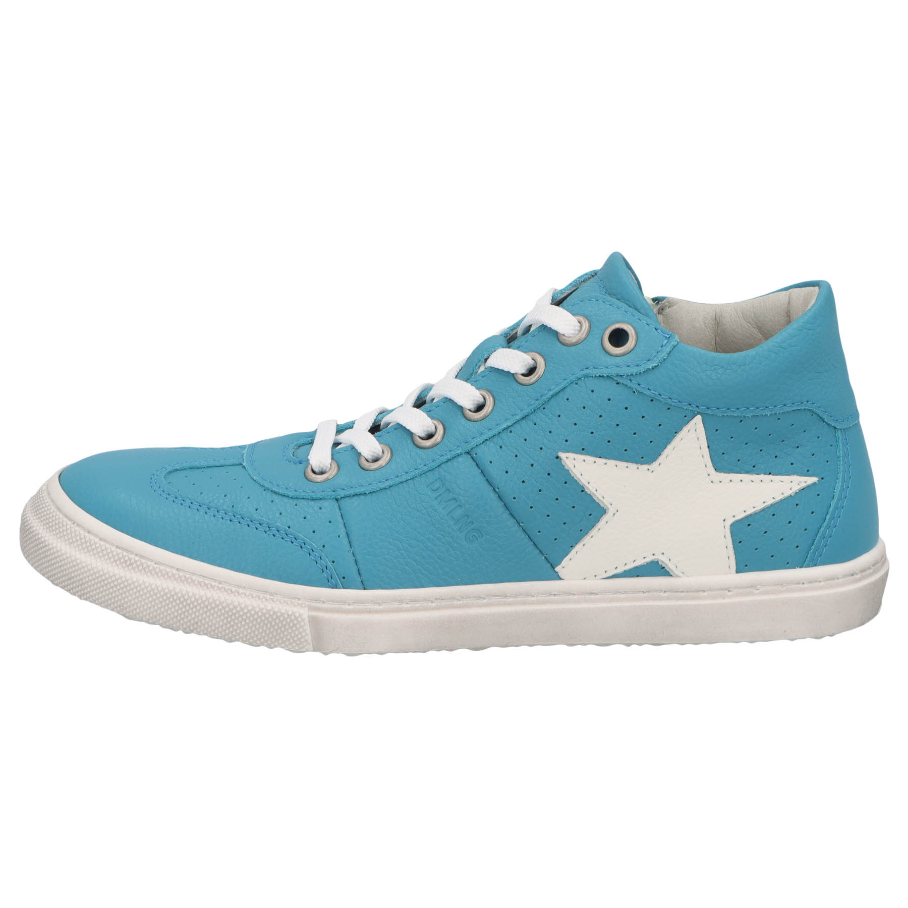 blaue mid cut seitenansicht links