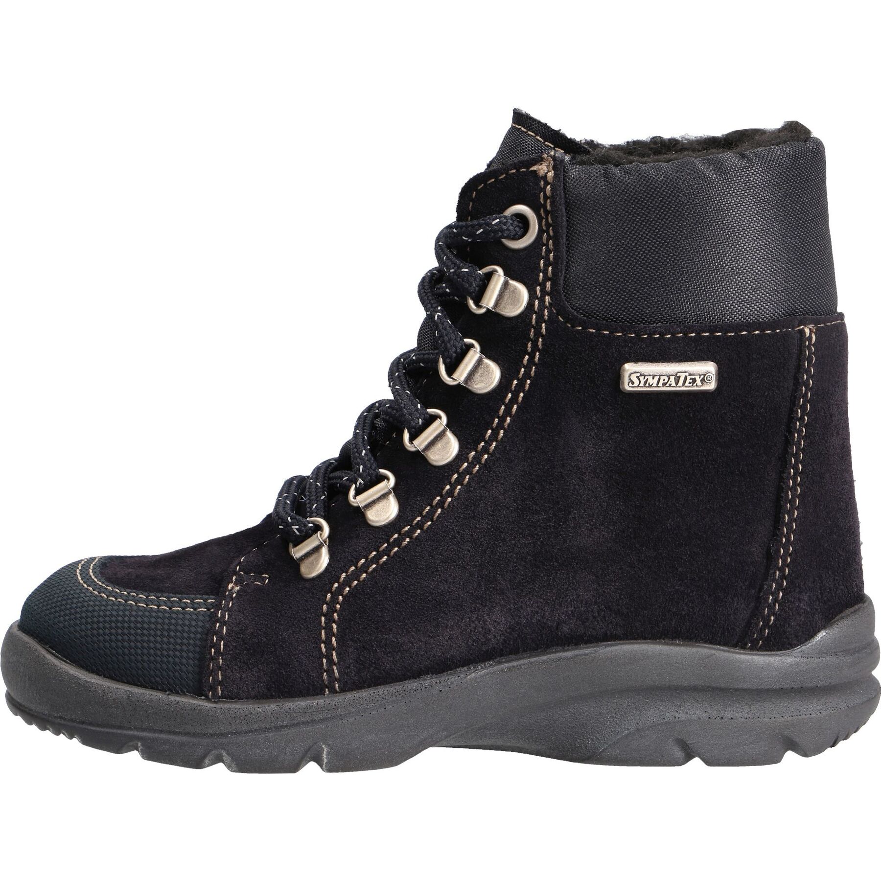 blaue stiefeletten seitenansicht links