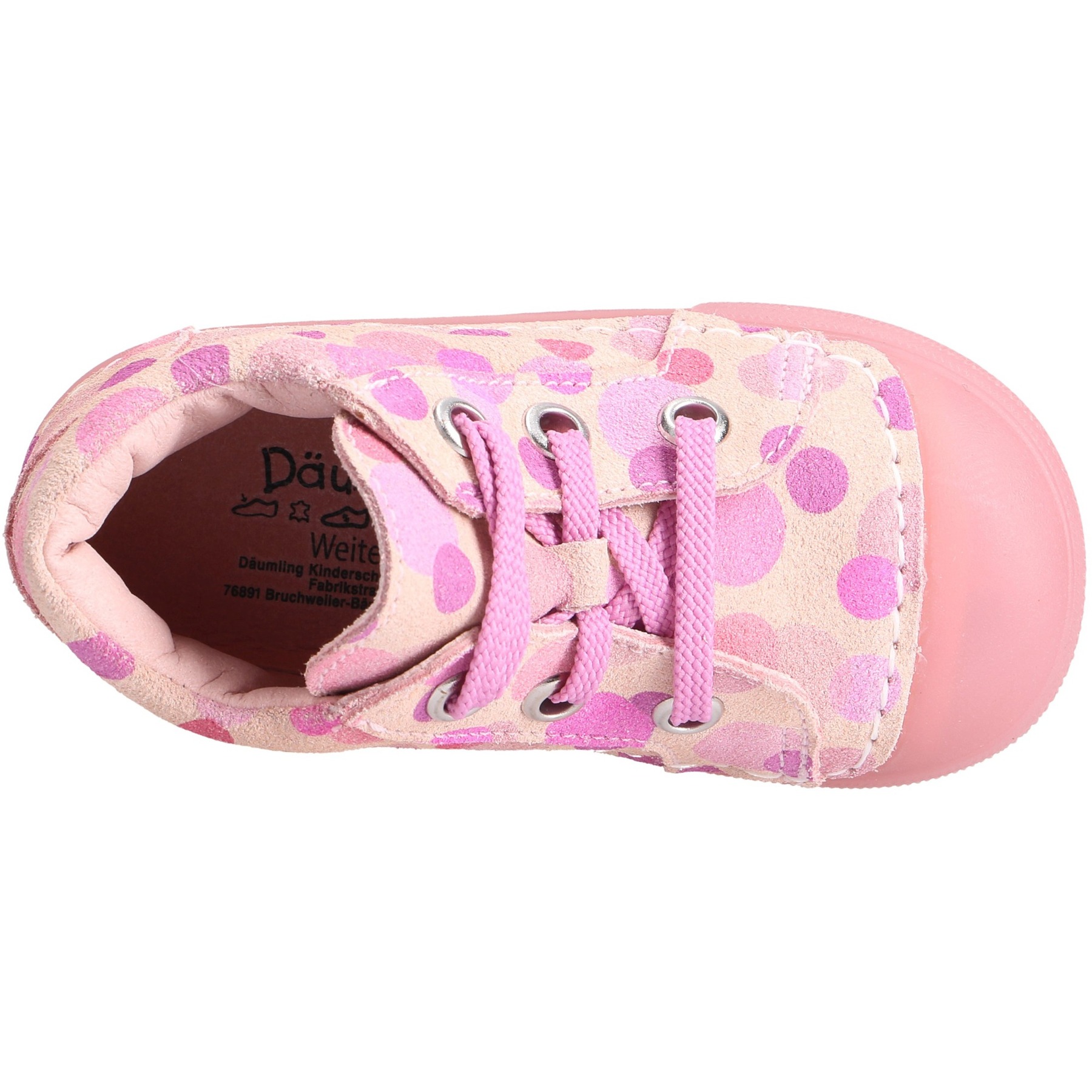 mehrfarbige lauflernschuhe draufsicht